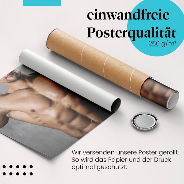 Gerolltes Poster "Fitnessmotivation". Sport & Stärke, sicher verpackt.