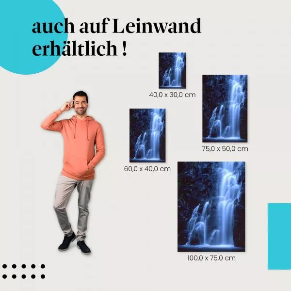 Mystischer Wasserfall: Mondlicht & Felsen | Postereck 0251 Mystischer Wasserfall: Mondlicht & Felsen | Postereck 0251