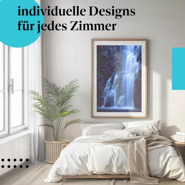 Mystischer Wasserfall: Mondlicht & Felsen | Postereck 0251 Mystischer Wasserfall: Mondlicht & Felsen | Postereck 0251