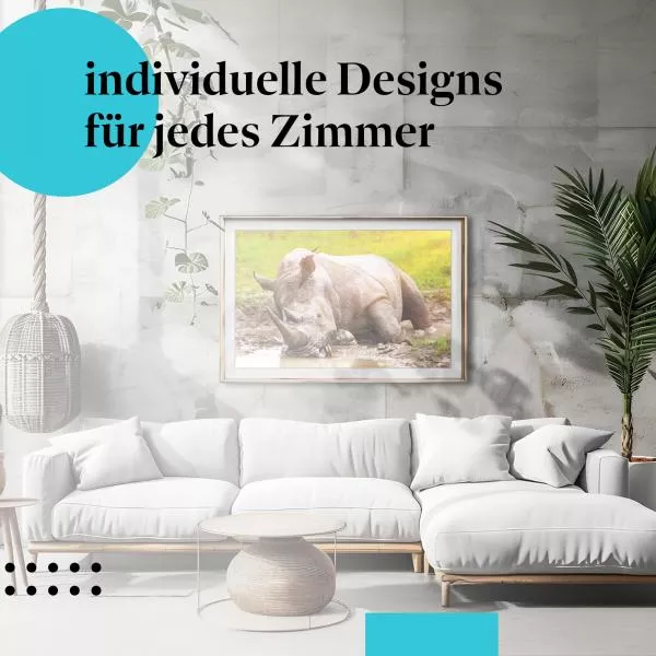 Nashorn im Schlamm: Wildlife | Postereck 1490 Nashorn im Schlamm: Wildlife | Postereck 1490