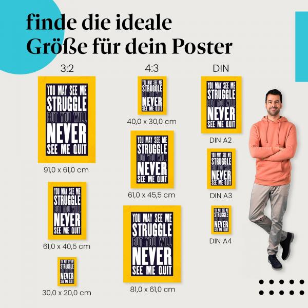 "Gib niemals auf!": Poster - Motivation & Willenskraft