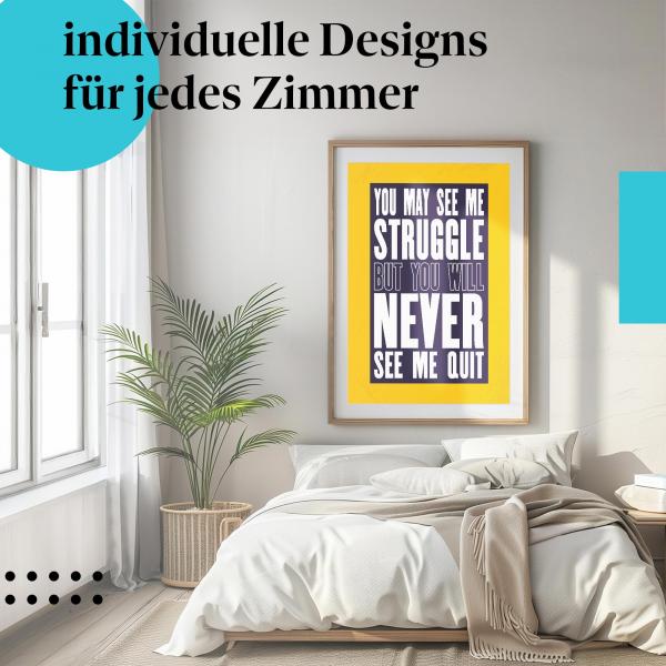 Motivationsposter: "Gib niemals auf!" - Botschaft & Durchhaltevermögen
