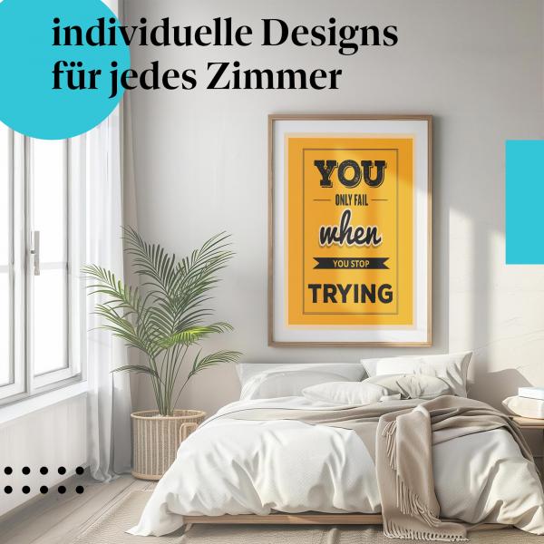"Erfolg durch Ausdauer": Kunstdruck - für mehr Motivation im Alltag.
