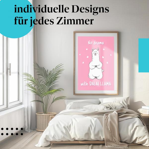 Schlafzimmer Deko: "Lama" Poster: Entspannung & Humor - perfekt fürs Schlafzimmer.