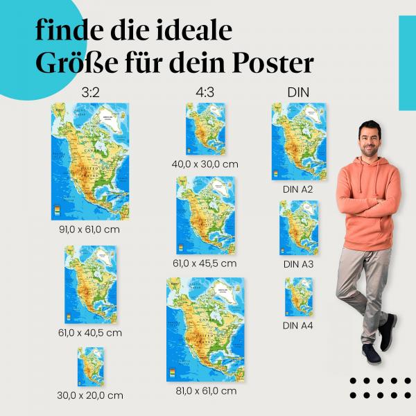 Plane deine nächste Reise! "Nordamerika Karte" - Detaillierte Darstellung für dein Zuhause.