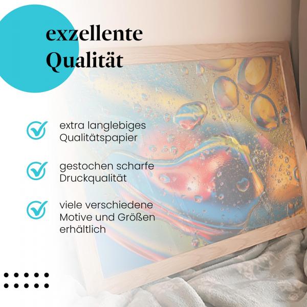 Gerahmtes Bild "Ölflecken". Abstrakte Fotografie, Farben & Muster.