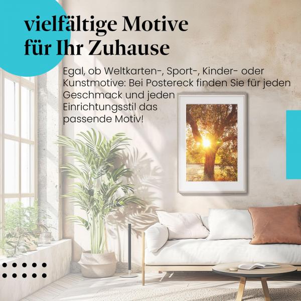 Dieses Leinwandbild mit dem Olivenbaum ist ein Hingucker und bringt mediterranes Flair in Ihr Zuhause.