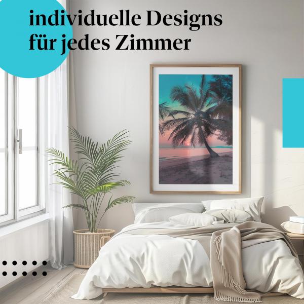 Schlafzimmer Deko: "Strand & Palmen" Poster: Träumen Sie von Sonne, Sand & Meer!