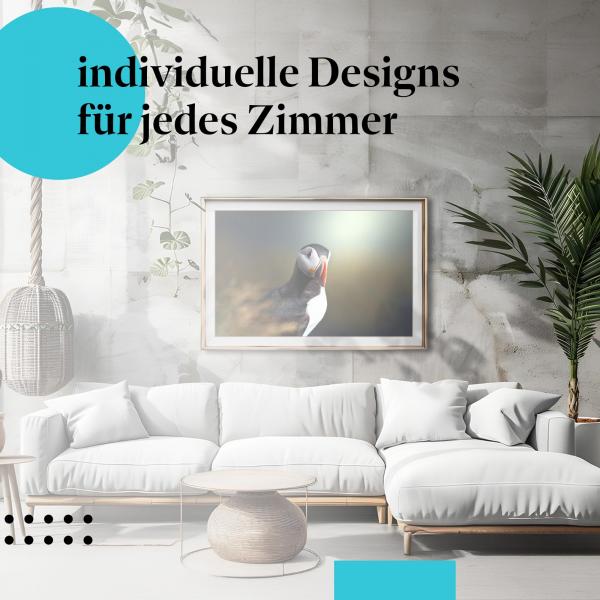 Schlafzimmer Deko: Unterwasserwelt mit "Papageientaucher" Poster