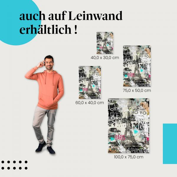 "Paris Eiffelturm Mode" Leinwandbild. Finde die ideale Größe für dein Zuhause & setze Akzente mit Kunst!