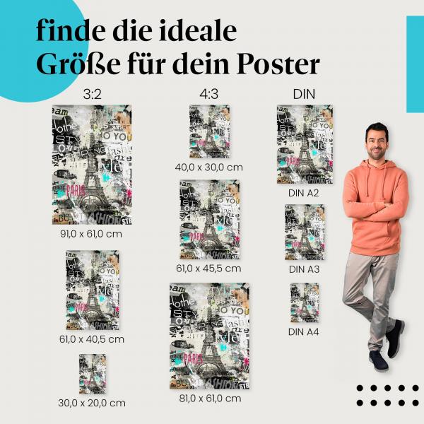 "Paris Eiffelturm Mode" Poster: Französischer Chic - jetzt bestellen!