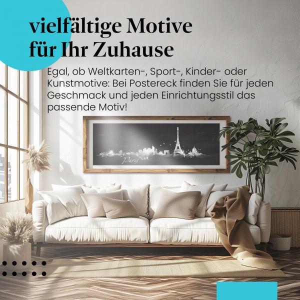 Stylisches Leinwandbild: Paris Skyline.