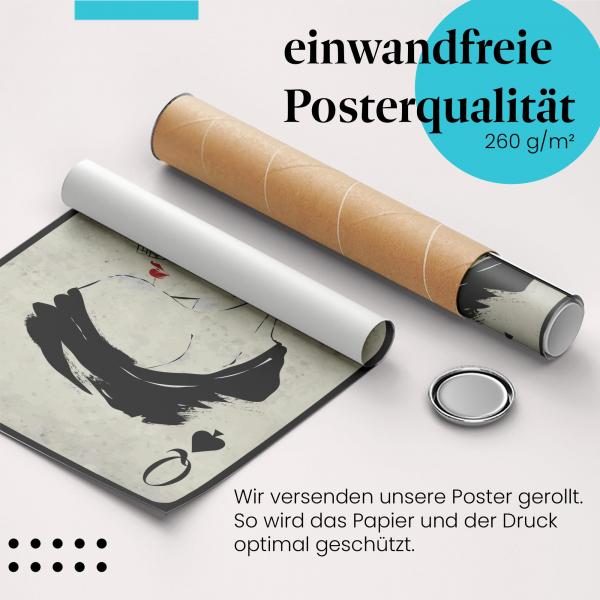 Gerolltes Poster "Pik Dame", Schleier.