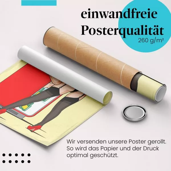 Pin-up Girl am roten… | Postereck 1119 Pin-up Girl am roten… | Postereck 1119