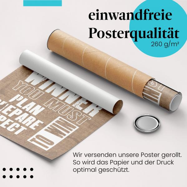 "Erfolg": Gerolltes Poster - Planung, Vorbereitung.