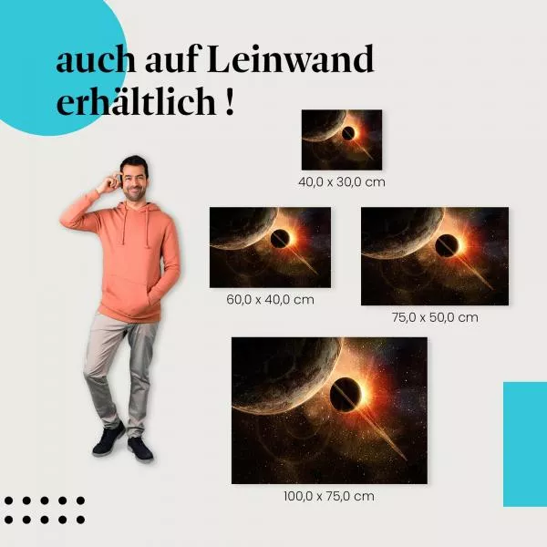  Alien-Sonnenaufgang: Planet & Ringe | Postereck 0268