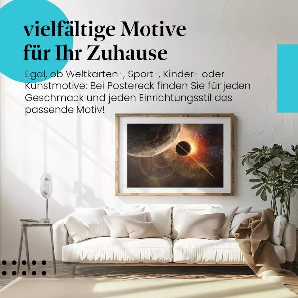  Alien-Sonnenaufgang: Planet & Ringe | Postereck 0268