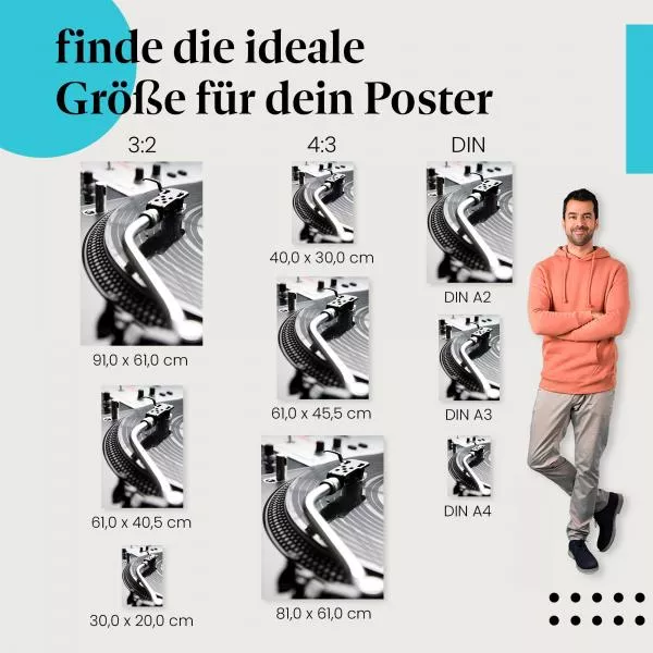 Vinyl-Sound: Plattenspieler Nahaufnahme | Postereck 0228 Vinyl-Sound: Plattenspieler Nahaufnahme | Postereck 0228