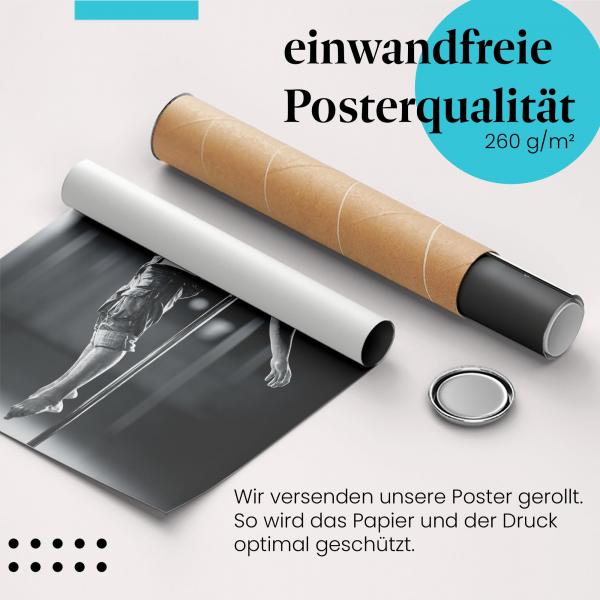 Gerolltes Poster "Pole Dance". Kraft, Eleganz.