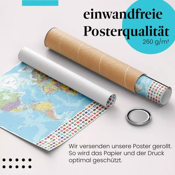 Weltkarte & Flaggen | Postereck 4086 Weltkarte & Flaggen | Postereck 4086