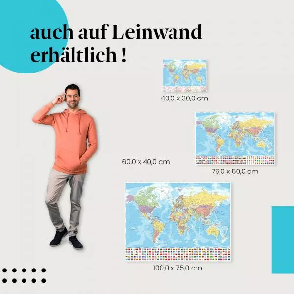Weltkarte & Flaggen | Postereck 4086 Weltkarte & Flaggen | Postereck 4086