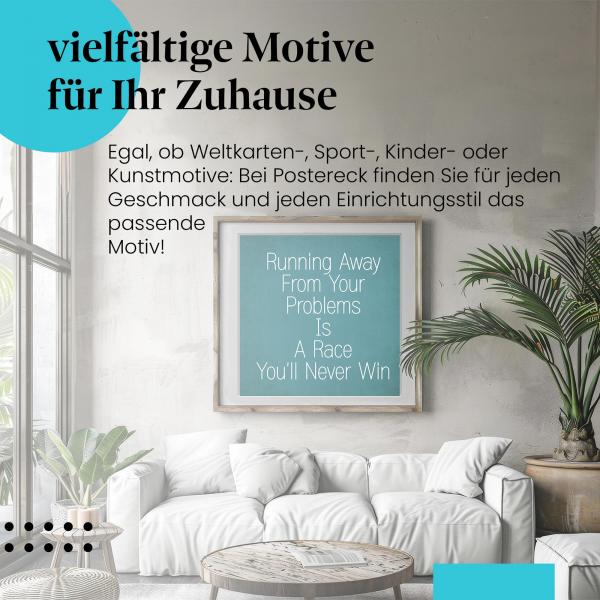 "Stelle dich deinen Problemen": Poster - Motivation & Lebensweisheit.
