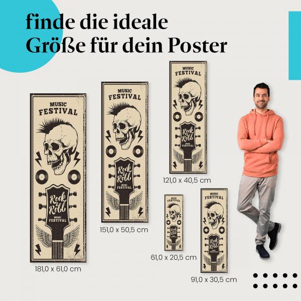 "Punk Rock Festival": Poster im Vintage Stil - Musik & rebellisches Flair