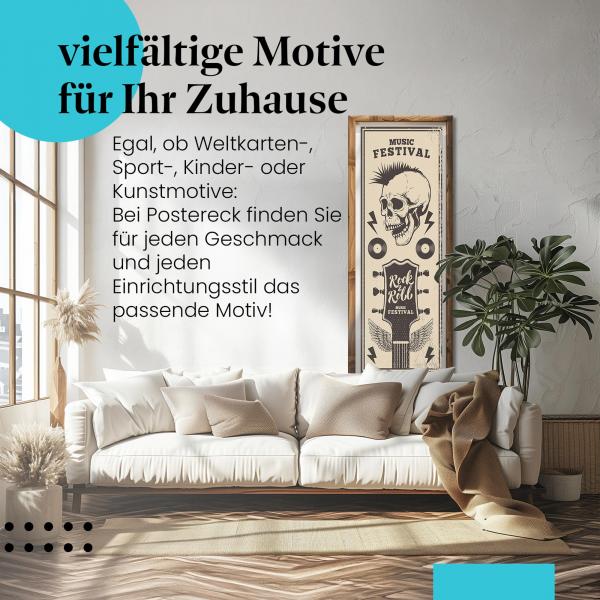 Punkrock Feeling pur: Dieses Leinwandbild mit dem Festival-Poster ist ein cooles Statement für alle, die laute Musik lieben.