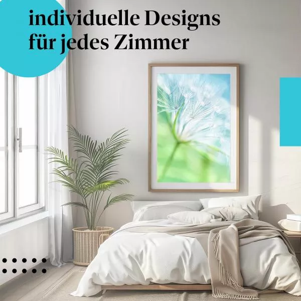 Luftige Pusteblume: Blau | Postereck 1507 Luftige Pusteblume: Blau | Postereck 1507