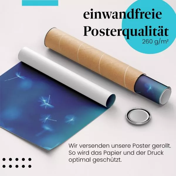 Leichtigkeit des Seins: Pusteblume im Blau | Postereck 0032 Leichtigkeit des Seins: Pusteblume im Blau | Postereck 0032