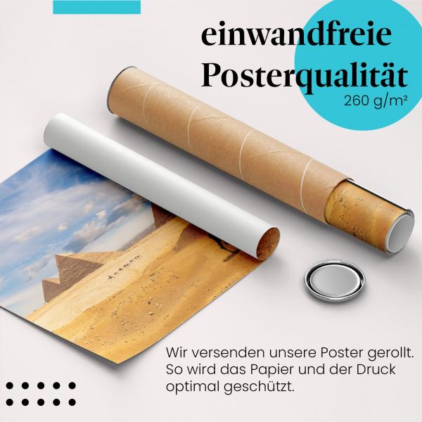 Gerolltes Poster "Pyramiden von Gizeh" - Reise & Kultur, sicher verpackt.