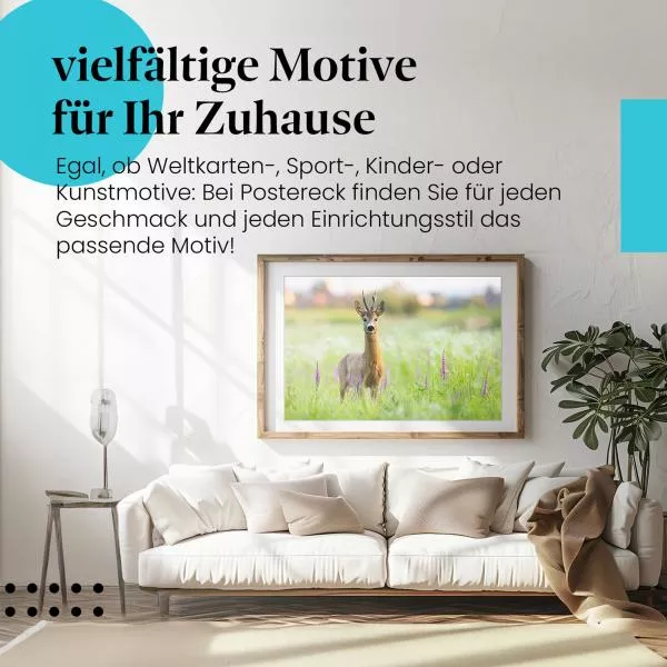 Reh in Blütenpracht | Postereck 4090 Reh in Blütenpracht | Postereck 4090
