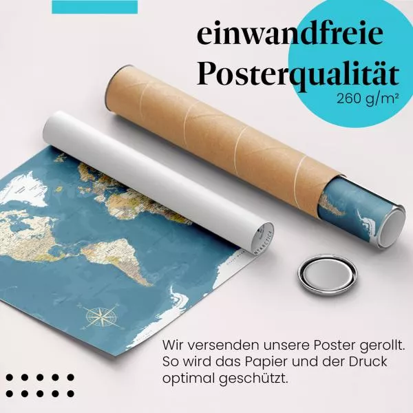 Weltkarte Retro | Postereck 4087 Weltkarte Retro | Postereck 4087