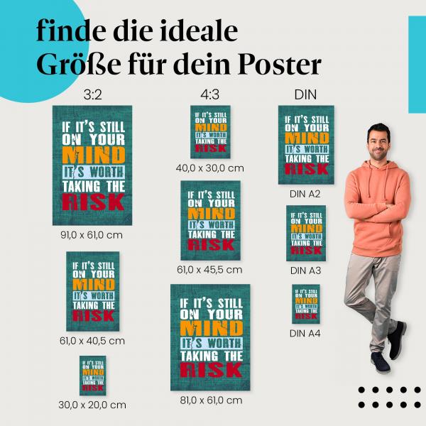 "If it's still on your mind...": Motivationsposter mit Zitat zum Thema Risiko