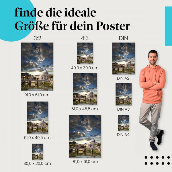 Rom bei Sonnenuntergang Poster: Romantisches Italien - jetzt Größe wählen.