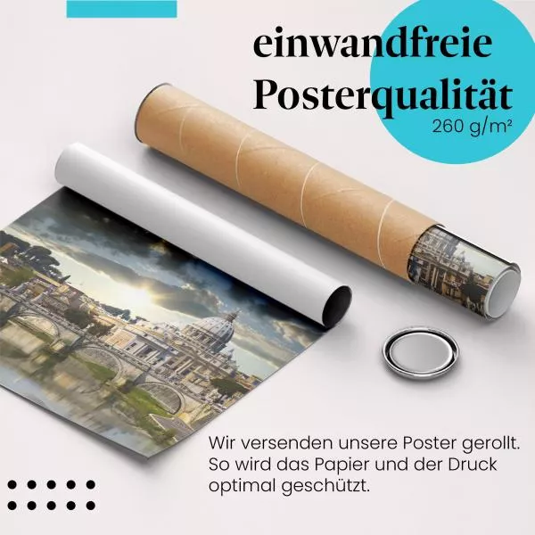 Rom im Abendrot: Vatikan & Tiber | Postereck 0086 Rom im Abendrot: Vatikan & Tiber | Postereck 0086
