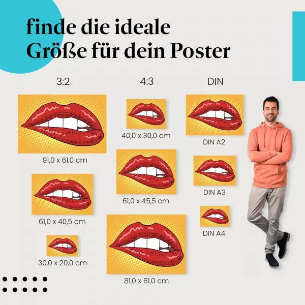 Rote Lippen: Pop-Art Stil | Postereck 1531 Rote Lippen: Pop-Art Stil | Postereck 1531