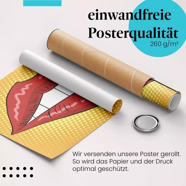Rote Lippen: Pop-Art Stil | Postereck 1531 Rote Lippen: Pop-Art Stil | Postereck 1531