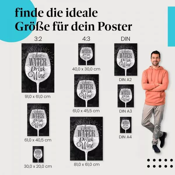 Wein: "Save Water Drink Wine" | Postereck 0602