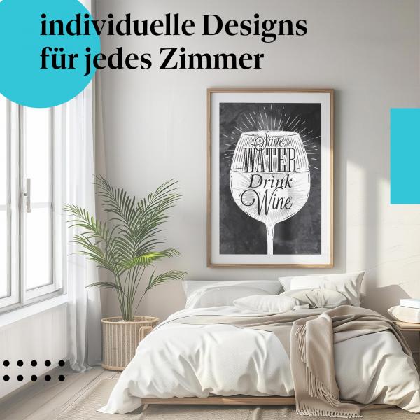 Schlafzimmer Deko: Wein-Humor mit "Wein Poster"