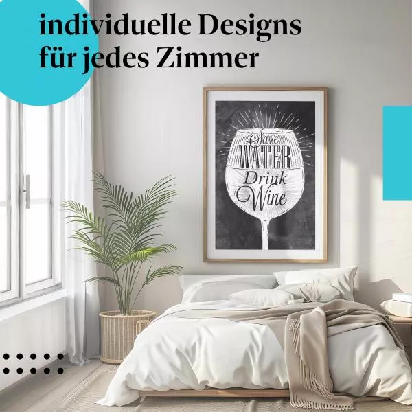 Wein: "Save Water Drink Wine" | Postereck 0602