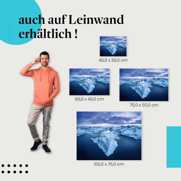 Berge: Leinwandbild. Schnee, Fjorde, Winter, dramatisch.