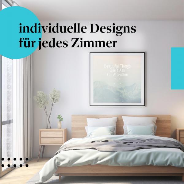 "Schöne Dinge" - Kunstdruck mit inspirierendem Spruch.