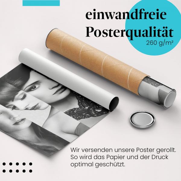 Gerolltes Poster "Frauenporträts". Ausdrucksstarke Porträts, sicher verpackt.