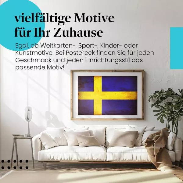 Schweden: Vintage Flagge im Grunge-Look | Postereck 0285 Schweden: Vintage Flagge im Grunge-Look | Postereck 0285