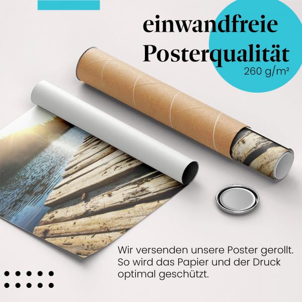 Gerolltes Poster "Sonnenuntergang", See.