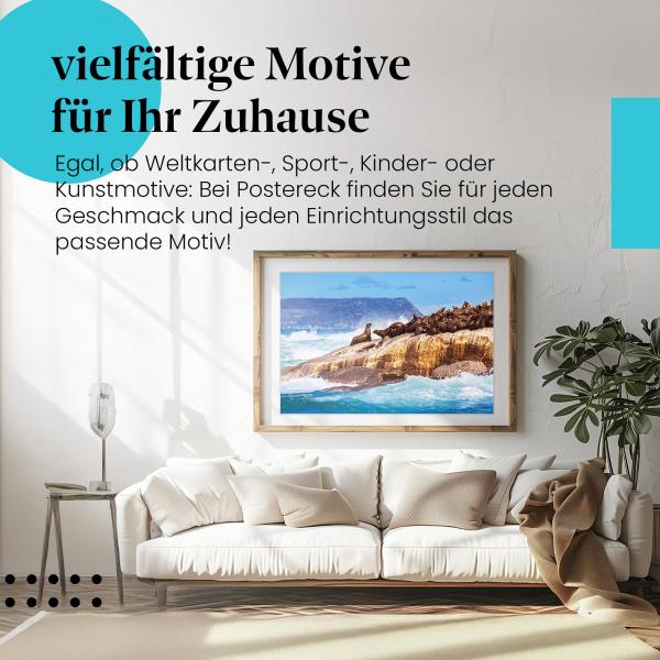 Dieses Leinwandbild mit den Seelöwen bringt die Faszination der Tierwelt in Ihr Zuhause.