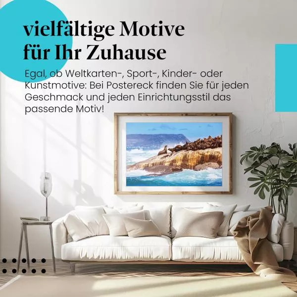 Seelöwenkolonie: Felsen im Meer | Postereck 1467 Seelöwenkolonie: Felsen im Meer | Postereck 1467
