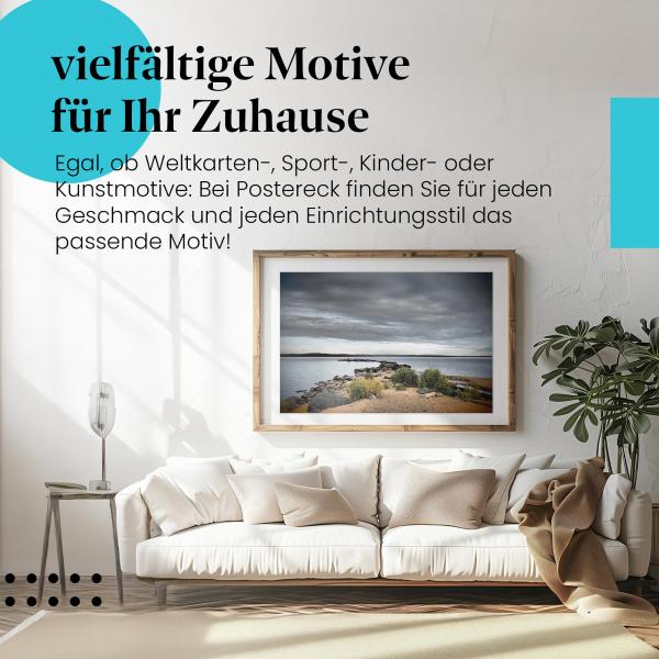 Stylisches Leinwandbild: Seeufer bei Sturm.