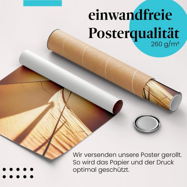 "Segelbootmast": Gerolltes Poster, Sonnenuntergang.
